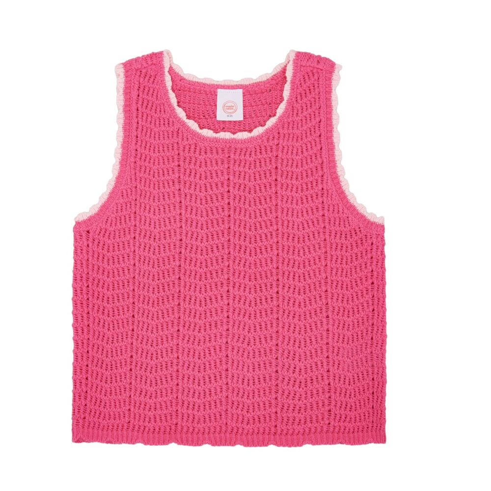 Wonder Nation Girls Crochet Sweater Tank M